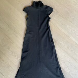Black theory mock turtle neck cap sleeve midi dress.  Size Small